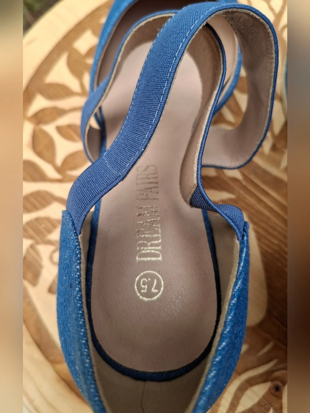 Chic Blue Denim Dream Pairs Espadrille Wedge Sandals with Crisscross Straps
